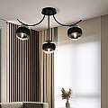 Plafoniera Moderna Coeo Acciaio Nero 3 Luci E14 Ip20 LA0104-EB-PL3-NR