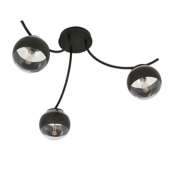 Plafoniera Moderna Coeo Acciaio Nero 3 Luci E14 Ip20 LA0104-EB-PL3-NR