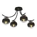 Plafoniera Moderna Coeo Acciaio Nero 4 Luci E14 Ip20 LA0104-EB-PL4-NR