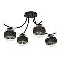 Plafoniera Moderna Coeo Acciaio Nero 4 Luci E14 Ip20 LA0104-EB-PL4-NR