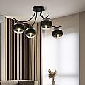 Plafoniera Moderna Coeo Acciaio Nero 4 Luci E14 Ip20 LA0104-EB-PL4-NR