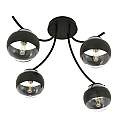 Plafoniera Moderna Coeo Acciaio Nero 4 Luci E14 Ip20 LA0104-EB-PL4-NR