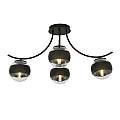 Plafoniera Moderna Coeo Acciaio Nero 4 Luci E14 Ip20 LA0104-EB-PL4-NR