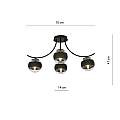 Plafoniera Moderna Coeo Acciaio Nero 4 Luci E14 Ip20 LA0104-EB-PL4-NR