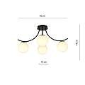 Plafoniera Moderna 4 Luci Coeo In Acciaio Nero E Diffusori In Vetro Opale LA0104-EB-PL4-NR-BI