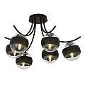 Plafoniera Moderna Coeo Acciaio Nero 6 Luci E14 Ip20 LA0104-EB-PL6-NR