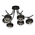 Plafoniera Moderna Coeo Acciaio Nero 6 Luci E14 Ip20 LA0104-EB-PL6-NR