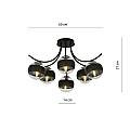 Plafoniera Moderna Coeo Acciaio Nero 6 Luci E14 Ip20 LA0104-EB-PL6-NR