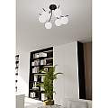Plafoniera Moderna 6 Luci Coeo In Acciaio Nero E Diffusori In Vetro Opale LA0104-EB-PL6-NR-BI