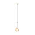 Sospensione Contemporanea 1 Luce Crio Acciaio Bianco Oro E Sfera Vetro Ambra LA0105-EB-1-BI-AM
