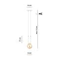 Sospensione Contemporanea 1 Luce Crio Acciaio Bianco Oro E Sfera Vetro Ambra LA0105-EB-1-BI-AM