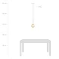 Sospensione Contemporanea 1 Luce Crio Acciaio Bianco Oro E Sfera Vetro Ambra LA0105-EB-1-BI-AM