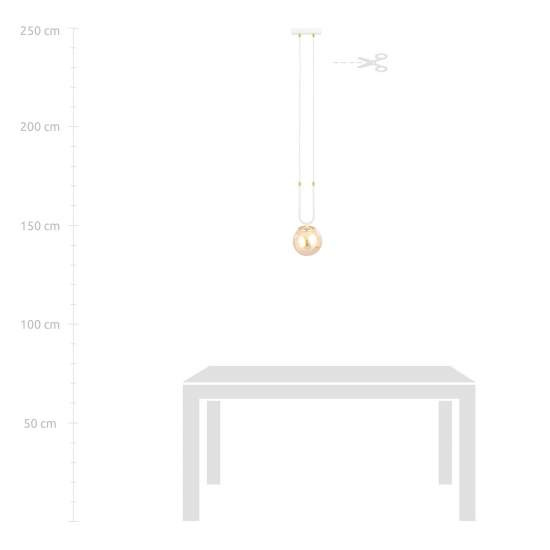 Sospensione Contemporanea 1 Luce Crio Acciaio Bianco Oro E Sfera Vetro Ambra LA0105-EB-1-BI-AM