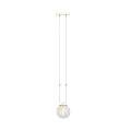 Sospensione 1 Luce Crio In Acciaio Bianco Oro E Sfera In Vetro Trasparente LA0105-EB-1-BI-TR