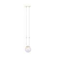 Sospensione 1 Luce Crio In Acciaio Bianco Oro E Sfera In Vetro Trasparente LA0105-EB-1-BI-TR