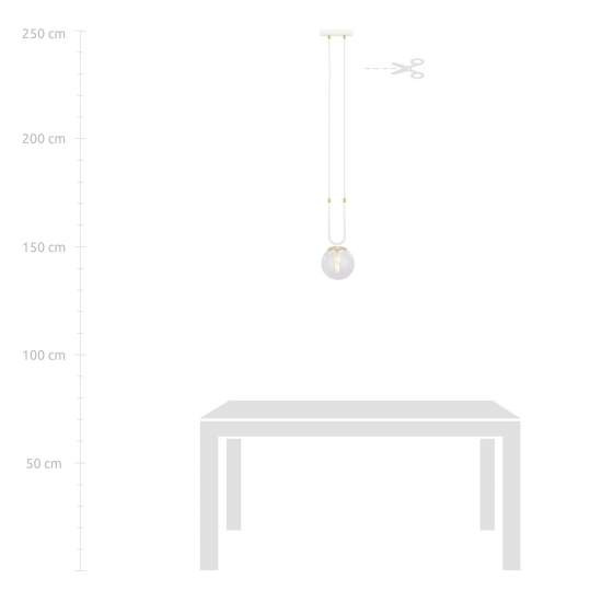 Sospensione 1 Luce Crio In Acciaio Bianco Oro E Sfera In Vetro Trasparente LA0105-EB-1-BI-TR
