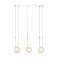 Sospensione Contemporanea 3 Luci Crio Acciaio Bianco Oro E Sfera Vetro Ambra LA0105-EB-3-BI-AM