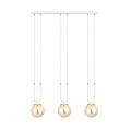 Sospensione Contemporanea 3 Luci Crio Acciaio Bianco Oro E Sfera Vetro Ambra LA0105-EB-3-BI-AM