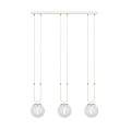 Sospensione 3 Luci Crio In Acciaio Bianco Oro E Sfera In Vetro Trasparente LA0105-EB-3-BI-TR