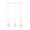 Sospensione 3 Luci Crio In Acciaio Bianco Oro E Sfera In Vetro Trasparente LA0105-EB-3-BI-TR