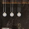 Sospensione 3 Luci Crio In Acciaio Bianco Oro E Sfera In Vetro Trasparente LA0105-EB-3-BI-TR