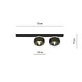 Plafoniera Moderna Giapeto Acciaio Nero 2 Luci E14 Ip20 LA0106-EB-PL2-NR-TR