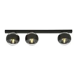 Plafoniera Moderna Giapeto Acciaio Nero 3 Luci E14 Ip20
