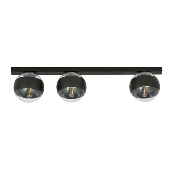 Plafoniera Moderna Giapeto Acciaio Nero 3 Luci E14 Ip20 LA0106-EB-PL3-NR-TR