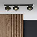 Plafoniera Moderna Giapeto Acciaio Nero 3 Luci E14 Ip20 LA0106-EB-PL3-NR-TR