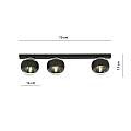 Plafoniera Moderna Giapeto Acciaio Nero 3 Luci E14 Ip20 LA0106-EB-PL3-NR-TR