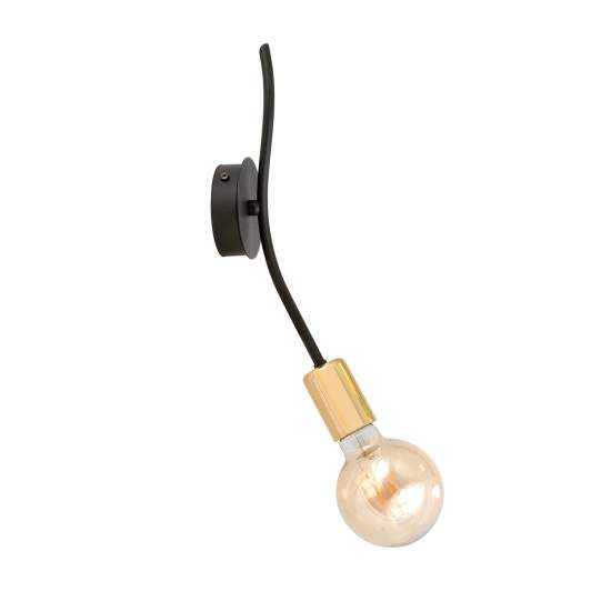 Applique Industrial 1 Luce Temi In Acciaio Nero E Oro A Braccio LA0107-EB-PL1-NR