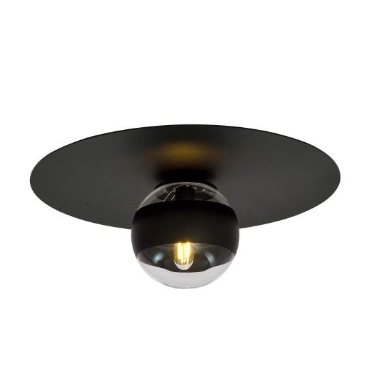 Plafoniera Minimal Mnemosine Acciaio Nero 1 Luce E14 Ip20 LA0108-EB-PL1-NR