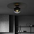 Plafoniera Minimal Mnemosine Acciaio Nero 1 Luce E14 Ip20 LA0108-EB-PL1-NR