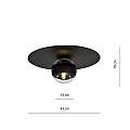 Plafoniera Minimal Mnemosine Acciaio Nero 1 Luce E14 Ip20 LA0108-EB-PL1-NR