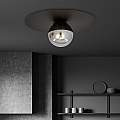 Plafoniera Minimal 1 Luce Mnemosine In Acciaio Nero E Sfera Di Vetro Fumè LA0108-EB-PL1-NR-TR