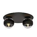 Plafoniera Minimal Mnemosine Acciaio Nero 2 Luci E14 Ip20 LA0108-EB-PL2-NR