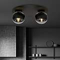 Plafoniera Minimal Mnemosine Acciaio Nero 2 Luci E14 Ip20 LA0108-EB-PL2-NR