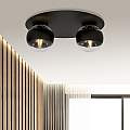 Plafoniera Minimal Mnemosine Acciaio Nero 2 Luci E14 Ip20 LA0108-EB-PL2-NR