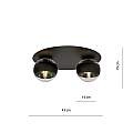 Plafoniera Minimal Mnemosine Acciaio Nero 2 Luci E14 Ip20 LA0108-EB-PL2-NR