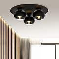 Plafoniera Minimal Mnemosine Acciaio Nero 3 Luci E14 Ip20 LA0108-EB-PL3-NR