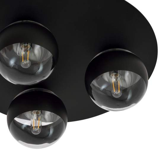 Plafoniera Minimal Mnemosine Acciaio Nero 3 Luci E14 Ip20 LA0108-EB-PL3-NR