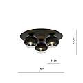 Plafoniera Minimal Mnemosine Acciaio Nero 3 Luci E14 Ip20 LA0108-EB-PL3-NR
