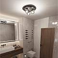 Plafoniera Minimal 3 Luci Mnemosine In Acciaio Nero E Sfere Di Vetro Fumè LA0108-EB-PL3-NR-TR