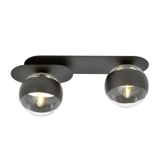 Plafoniera Minimal Teia Acciaio Nero 2 Luci E14 Ip20 LA0110-EB-PL2-NR