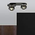 Plafoniera Minimal Teia Acciaio Nero 2 Luci E14 Ip20 LA0110-EB-PL2-NR