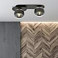 Plafoniera Minimal Teia Acciaio Nero 2 Luci E14 Ip20 LA0110-EB-PL2-NR