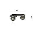 Plafoniera Minimal Teia Acciaio Nero 2 Luci E14 Ip20 LA0110-EB-PL2-NR
