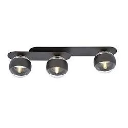 Plafoniera Minimal Teia Acciaio Nero 3 Luci E14 Ip20