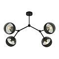 Plafoniera Minimal Iperione Acciaio Nero 4 Luci E14 Ip20 LA0111-EB-PL4-NR