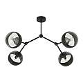 Plafoniera Minimal Iperione Acciaio Nero 4 Luci E14 Ip20 LA0111-EB-PL4-NR